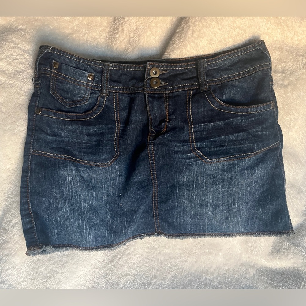 Lowrise Denim Mini Skirt